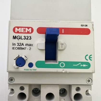 MEM MGL323 Bill TLG323 32A 32 Amp 3 Pole Phase MCCB MCB Circuit Breaker